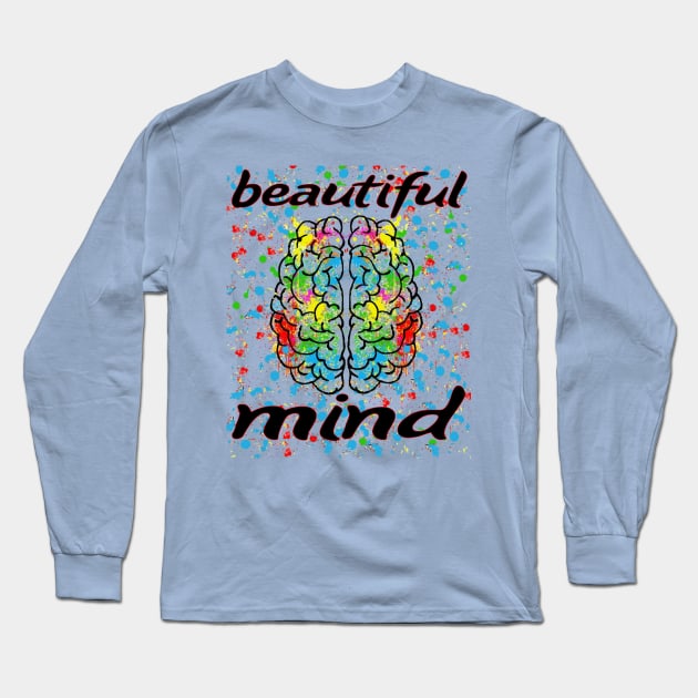 funny beautiful colorful mind for designers geniuses Long Sleeve T-Shirt by yacineshop